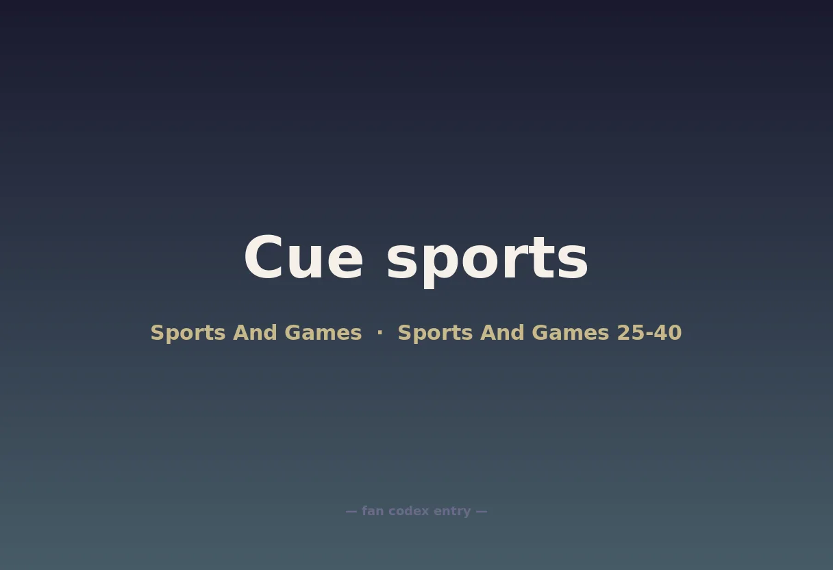Cue sports
