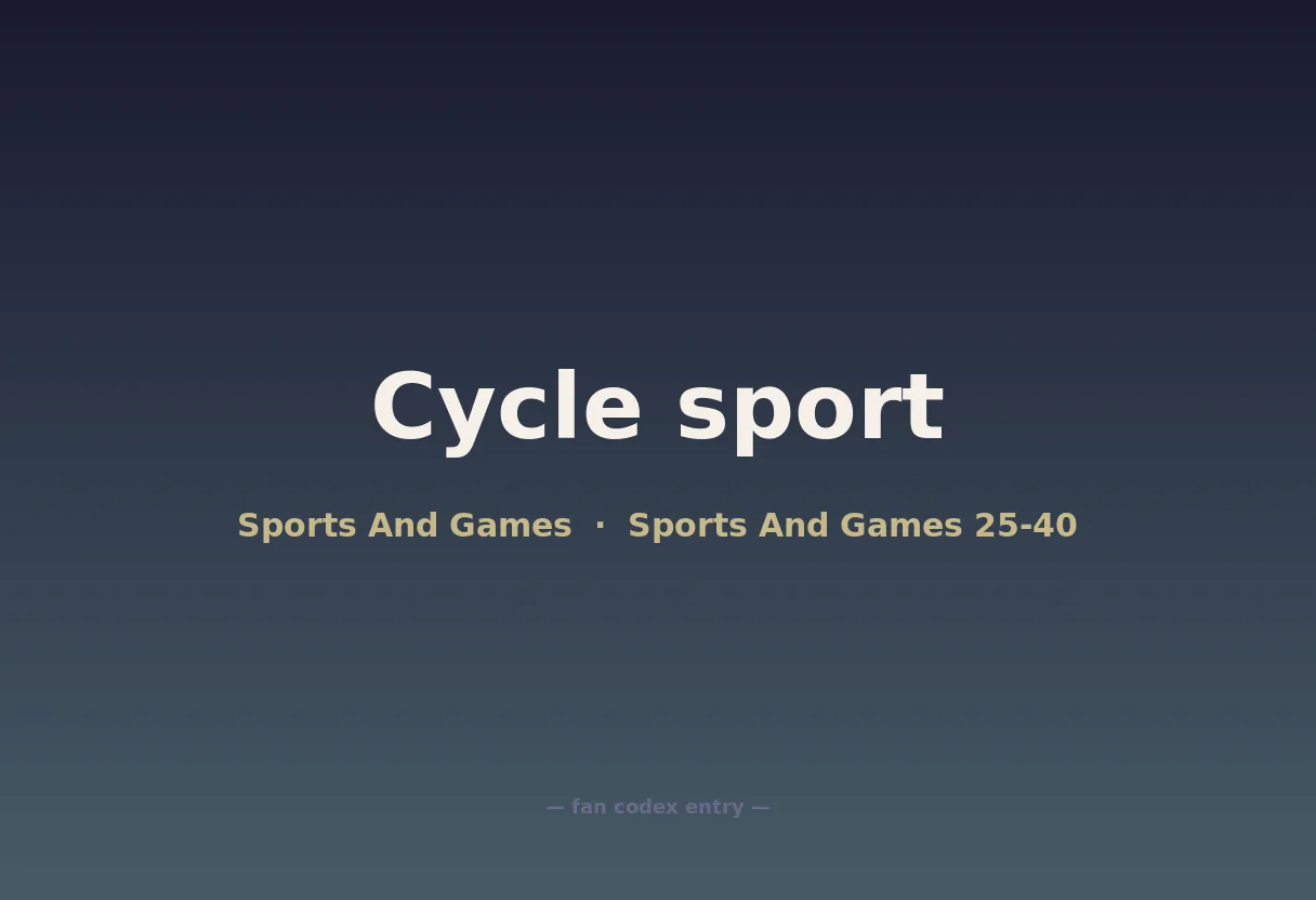 Cycle sport